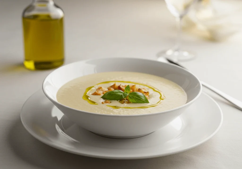 Close-up of garnished chopt soup in a bowl